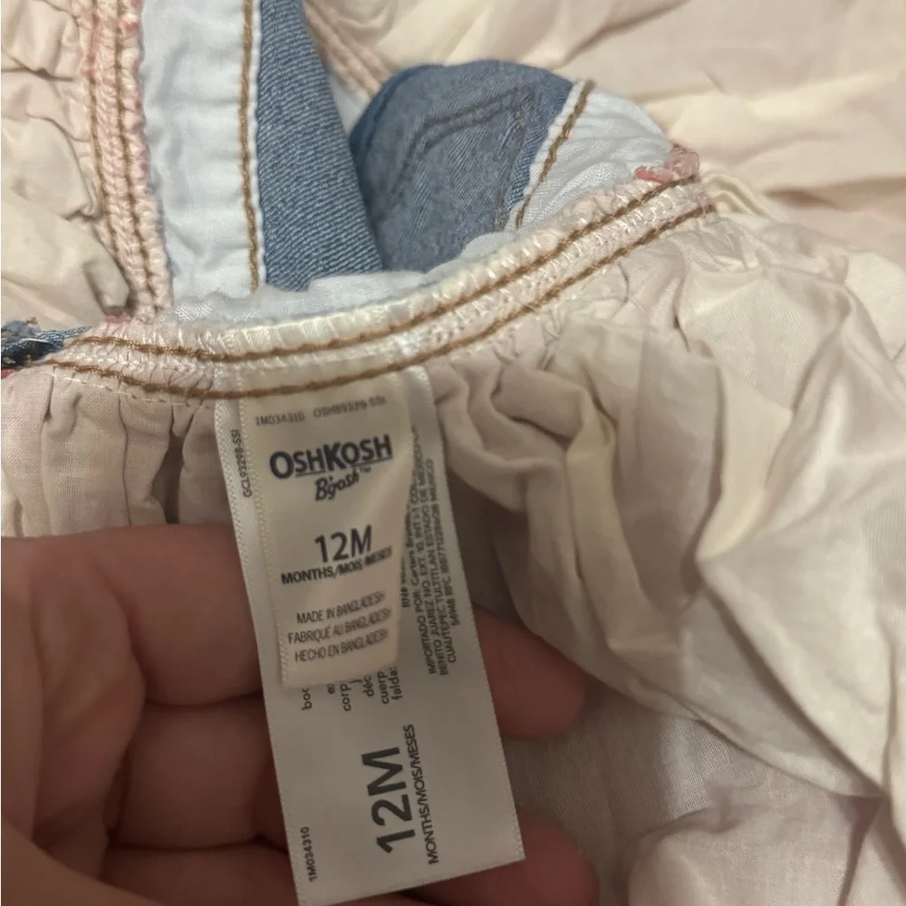 OshKosh B'gosh Blue Denim Overalls Floral